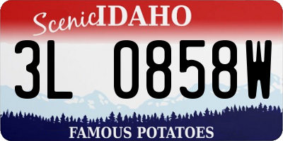 ID license plate 3L0858W