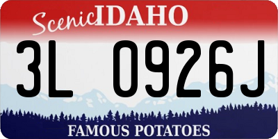 ID license plate 3L0926J