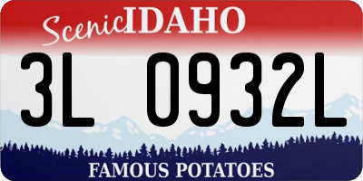 ID license plate 3L0932L