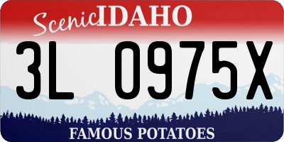 ID license plate 3L0975X