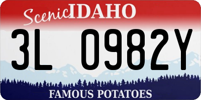 ID license plate 3L0982Y
