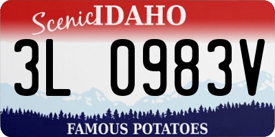 ID license plate 3L0983V