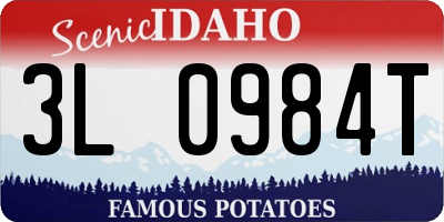 ID license plate 3L0984T