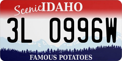 ID license plate 3L0996W