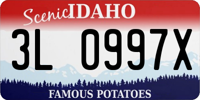 ID license plate 3L0997X