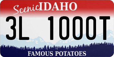 ID license plate 3L1000T
