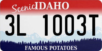 ID license plate 3L1003T