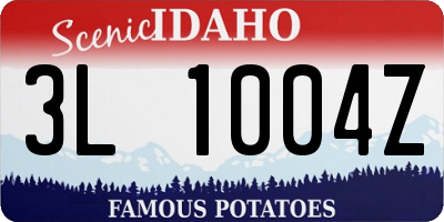 ID license plate 3L1004Z