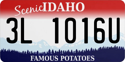 ID license plate 3L1016U