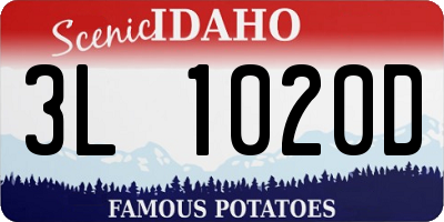 ID license plate 3L1020D