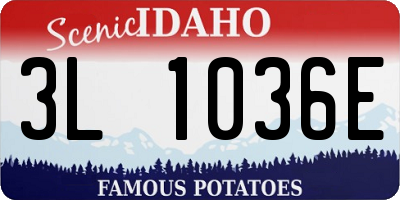 ID license plate 3L1036E