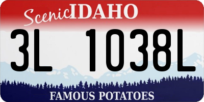 ID license plate 3L1038L