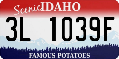 ID license plate 3L1039F