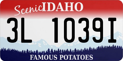 ID license plate 3L1039I
