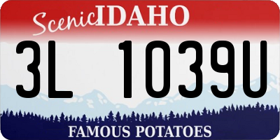 ID license plate 3L1039U
