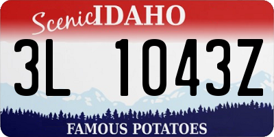 ID license plate 3L1043Z