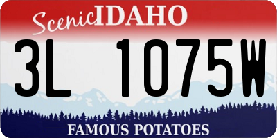 ID license plate 3L1075W