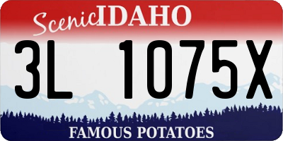 ID license plate 3L1075X