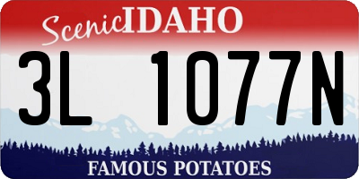 ID license plate 3L1077N