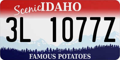 ID license plate 3L1077Z