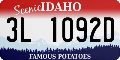 ID license plate 3L1092D