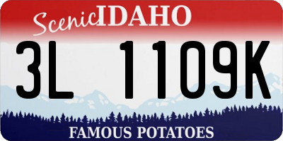ID license plate 3L1109K
