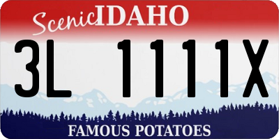 ID license plate 3L1111X