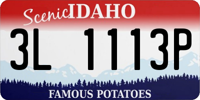 ID license plate 3L1113P