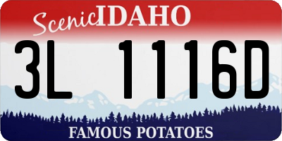 ID license plate 3L1116D