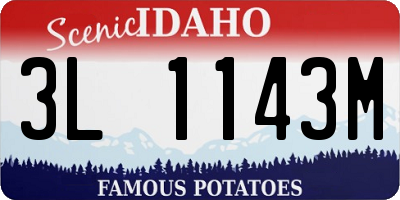 ID license plate 3L1143M