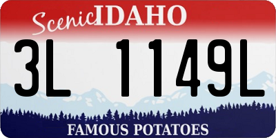 ID license plate 3L1149L