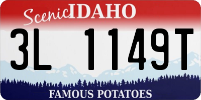 ID license plate 3L1149T