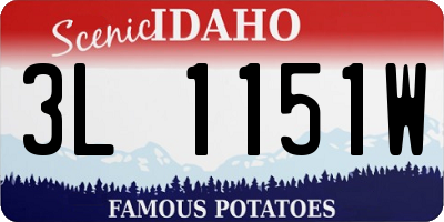 ID license plate 3L1151W