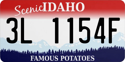 ID license plate 3L1154F