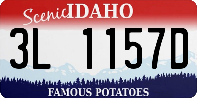 ID license plate 3L1157D
