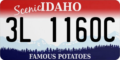 ID license plate 3L1160C