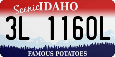 ID license plate 3L1160L