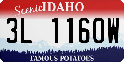 ID license plate 3L1160W