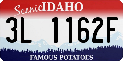 ID license plate 3L1162F