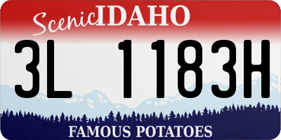 ID license plate 3L1183H