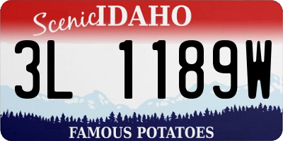 ID license plate 3L1189W