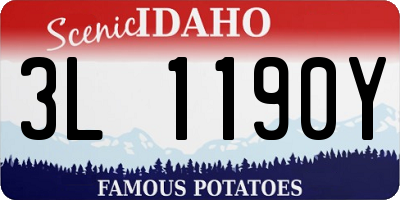 ID license plate 3L1190Y