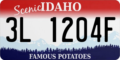 ID license plate 3L1204F