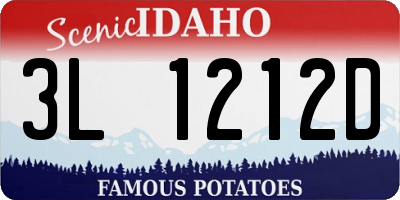 ID license plate 3L1212D
