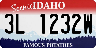 ID license plate 3L1232W