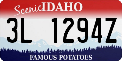 ID license plate 3L1294Z