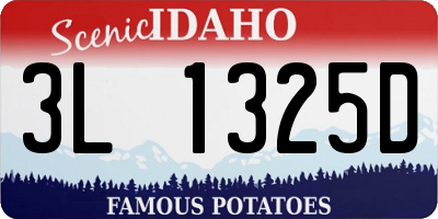 ID license plate 3L1325D