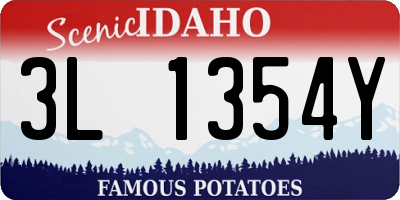 ID license plate 3L1354Y