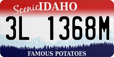 ID license plate 3L1368M