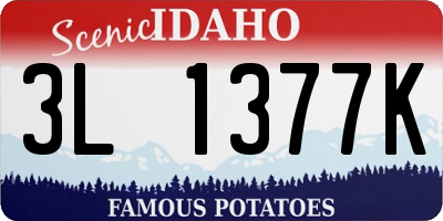 ID license plate 3L1377K
